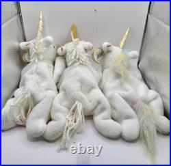 RARE TY BEANIE BABIES 3 1994 MYSTIC The UNICORN With Tags