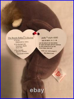 RARE TY BEANIE BABIES JOLLY WALRUS With Tag ERRORS Plush Toy PVC Retired
