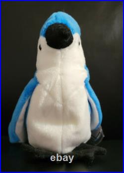 RARE TY BEANIE BABIES ROCKET THE BLUEJAY ERRORS RETIRED Stamped 212 NWT F/S