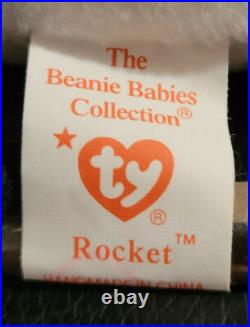 RARE TY BEANIE BABIES ROCKET THE BLUEJAY ERRORS RETIRED Stamped 212 NWT F/S
