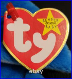 RARE TY BEANIE BABIES ROCKET THE BLUEJAY ERRORS RETIRED Stamped 212 NWT F/S