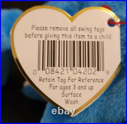 RARE TY BEANIE BABIES ROCKET THE BLUEJAY ERRORS RETIRED Stamped 212 NWT F/S
