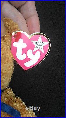 RARE TY BEANIE FUZZ PINK TAG WHITE STAR -Canadian TT PE No Stamp