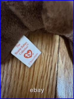 RARE TY Beanie Babies Chocolate the Moose With Hang Tag Error