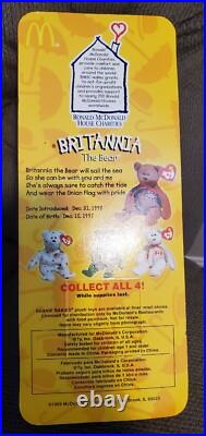 RARE TY Beanie Babies McDonalds International Bears Set Of (4) ALL with Errors