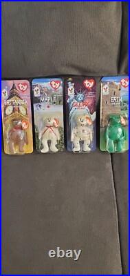 RARE TY Beanie Babies McDonalds International Bears Set Of (4) ALL with Errors