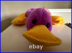 RARE TY Beanie Babies Patti The Platypus #4025 Tag Errors 1993 PVC MINT
