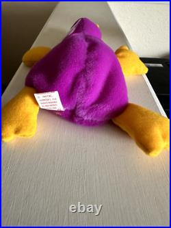 RARE TY Beanie Babies Patti The Platypus #4025 Tag Errors 1993 PVC MINT
