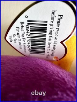 RARE TY Beanie Babies Patti The Platypus #4025 Tag Errors 1993 PVC MINT