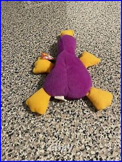 RARE TY Beanie Baby 1993 Patti The Platypus Retired with Tag Errors PVC Pellets