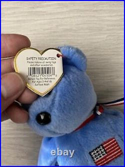 RARE TY Beanie Baby America 911 Memorial Bear, September 11, 2001 errors retired