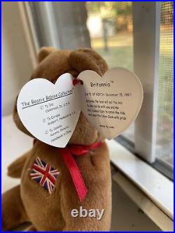 RARE TY Beanie Baby BRITANNIA Retired (UK EXCLUSIVE) GREAT CONDITION FREE SHIP