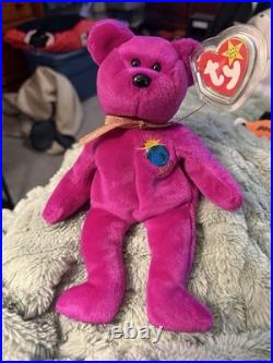 RARE TY Beanie Baby Bear Millennium Name Spelled Wrong? Error