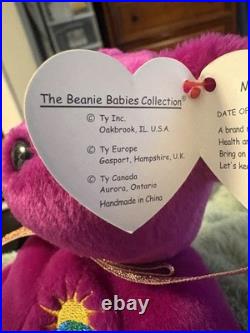 RARE TY Beanie Baby Bear Millennium Name Spelled Wrong? Error