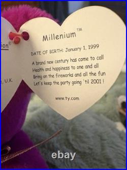 RARE TY Beanie Baby Bear Millennium Name Spelled Wrong? Error