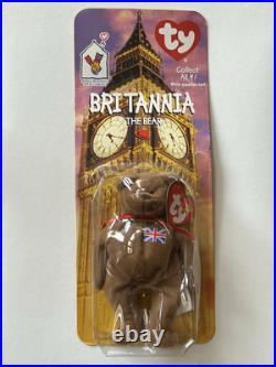 RARE TY Beanie Baby Britannia the Bear (1997) 3 Errors, New in Box