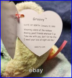 RARE TY Beanie Baby GROOVY The Ty-Dyed Bear Mint (retired errors) RARE TY Beanie Baby GROOVY The Ty-Dyed Bear Mint (retired errors)
