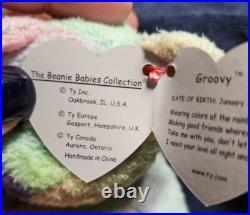 RARE TY Beanie Baby GROOVY The Ty-Dyed Bear Mint (retired errors) RARE TY Beanie Baby GROOVY The Ty-Dyed Bear Mint (retired errors)