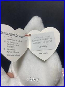 RARE TY Beanie Baby RESORTS ATLANTIC CITY LOGO loosey/Gracie Free Shipping