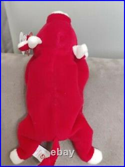 RARE TY Beanie Baby red Snort the Bull ALL 14 tag errors (last picture)