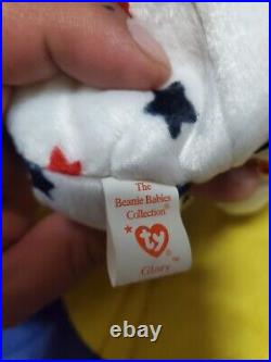 RARE TY GLORY Beanie Baby with Numbered Tush Tag & Tag Errors Mint Condition