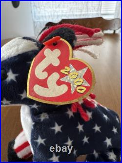 RARE TY Lefty 2000 Beanie Baby With Errors Political Donkey RARE TY Lefty 2000 Beanie Baby With Errors Political Donkey