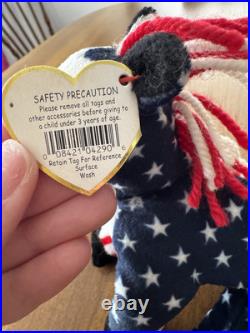 RARE TY Lefty 2000 Beanie Baby With Errors Political Donkey RARE TY Lefty 2000 Beanie Baby With Errors Political Donkey
