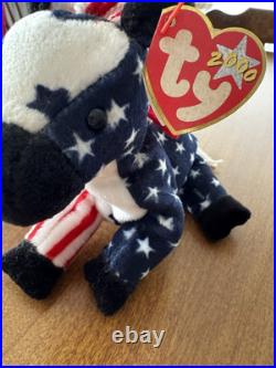 RARE TY Lefty 2000 Beanie Baby With Errors Political Donkey RARE TY Lefty 2000 Beanie Baby With Errors Political Donkey