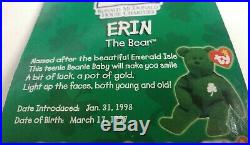 RARE TY McDonalds Teenie Beanie Baby Erin The Bear 1997 RETIRED WITH 6 ERRORS
