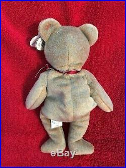 RARE TY Original 1999 Beanie Baby Signature Bear. Tag errors Hologram tushT