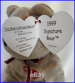 RARE TY Original Beanie Baby 1999 Signature Bear MINT Condition