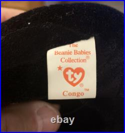 RARE TY Retired Beanie Baby CONGO 1996 with Tag ERRORS