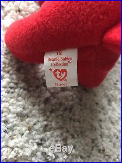 RARE TY Rover Beanie Baby, Retired, Original with many ERRORS
