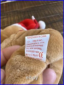 RARE! Ty 1997 Teddy Style 4200 Beanie Baby Bear. Brown Nose, PVC