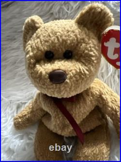 RARE! Ty Beanie Babies Curly The Bear Plush Toy 4052 with several Errors