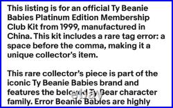 RARE! Ty Beanie Babies Curly The Bear Plush Toy 4052 with several Errors