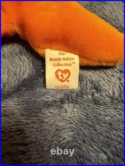 RARE Ty Beanie Babies Goldie the Goldfish 1993 With 1994 Tag Errors PVC Retired