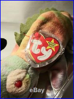 RARE Ty Beanie Babies Iggy the Iguana Retired w Tag Errors Best CHRISTMAS GIFT