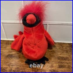 RARE Ty Beanie Babies Mac The Cardinal Plush Toy With ERRORS