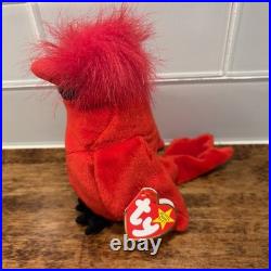 RARE Ty Beanie Babies Mac The Cardinal Plush Toy With ERRORS