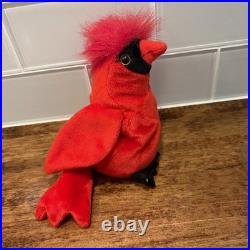 RARE Ty Beanie Babies Mac The Cardinal Plush Toy With ERRORS