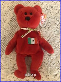 RARE Ty Beanie Babies Osito Mexico Bear New condition with Tag Errors