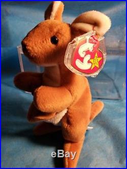 RARE Ty Beanie Babies Retired Pouch with BONGO SWING Tag Errors PVC 1ST EDITION