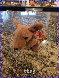 RARE Ty Beanie Babies Weenie The Dachshund, 1995. TAG ERROR, Condition NEW