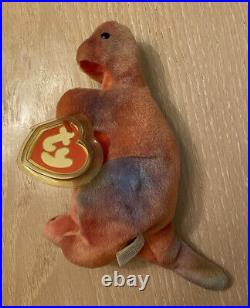 RARE Ty Beanie Baby 1995 REX Style 4086 1st Gen Tush Tag & 3rd Gen Swing Tag
