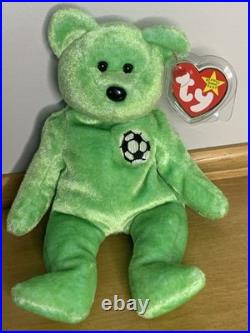RARE! Ty Beanie Baby 1998 Kicks The Soccer Bear with Tag Errors 98/99 RARE! Ty Beanie Baby 1998 Kicks The Soccer Bear with Tag Errors 98/99