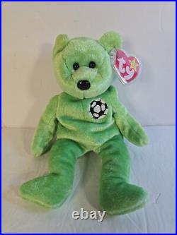 RARE! Ty Beanie Baby 1998 Kicks The Soccer Bear with Tag Errors 98/99 RARE! Ty Beanie Baby 1998 Kicks The Soccer Bear with Tag Errors 98/99