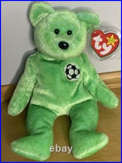 RARE! Ty Beanie Baby 1998 Kicks The Soccer Bear with Tag Errors 98/99 RARE! Ty Beanie Baby 1998 Kicks The Soccer Bear with Tag Errors 98/99