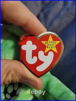 RARE! Ty Beanie Baby 1998 Kicks The Soccer Bear with Tag Errors 98/99