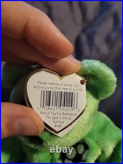 RARE! Ty Beanie Baby 1998 Kicks The Soccer Bear with Tag Errors 98/99